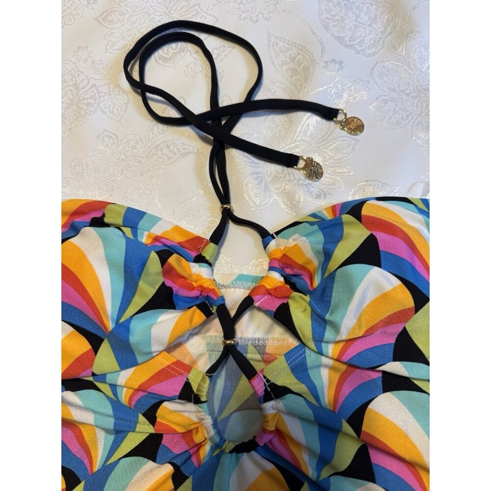 Sunshine 79 Hang Loose Bandeau Tankini Top Colorful Charm Ties Size 4 NEW - Picture 6 of 12